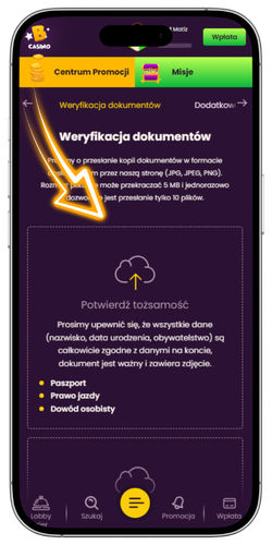 Bizzo Casino weryfikacja konta KYC dokument tożsamości